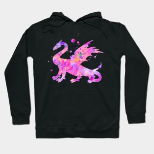 Pink Dragon Watercolor Painting Hoodie